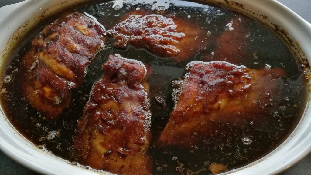 Ribs cooked in cola