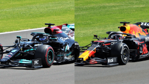 Max Verstappen and Lewis Hamilton